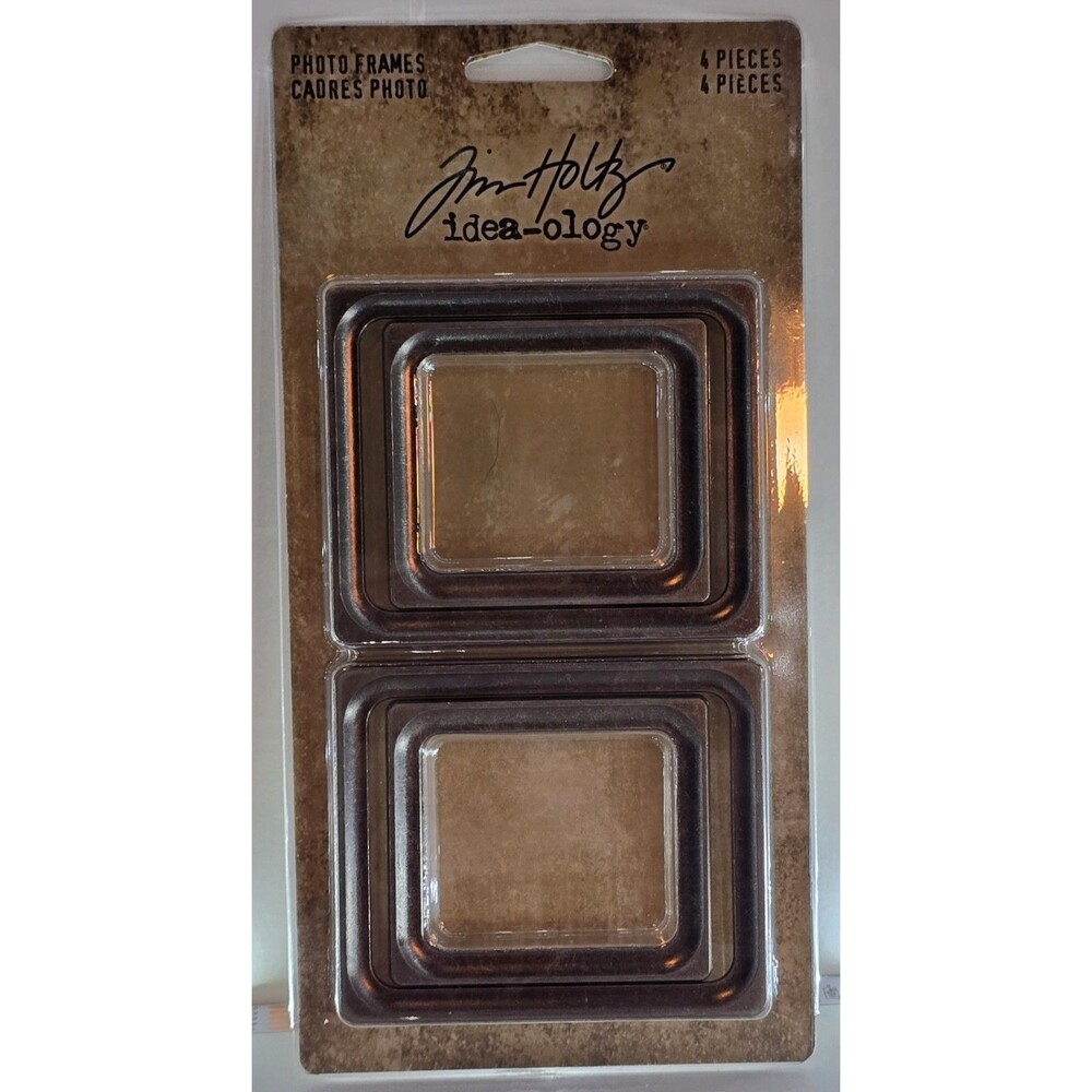 Tim Holtz Idea-ology Photo Frames 4pc Vintage Metal Frames Embellishments New